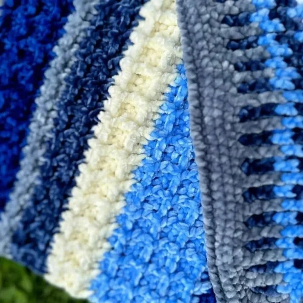 Handmade Crochet Blanket Soft Pleasant to the body in Pastel Colors Knitted